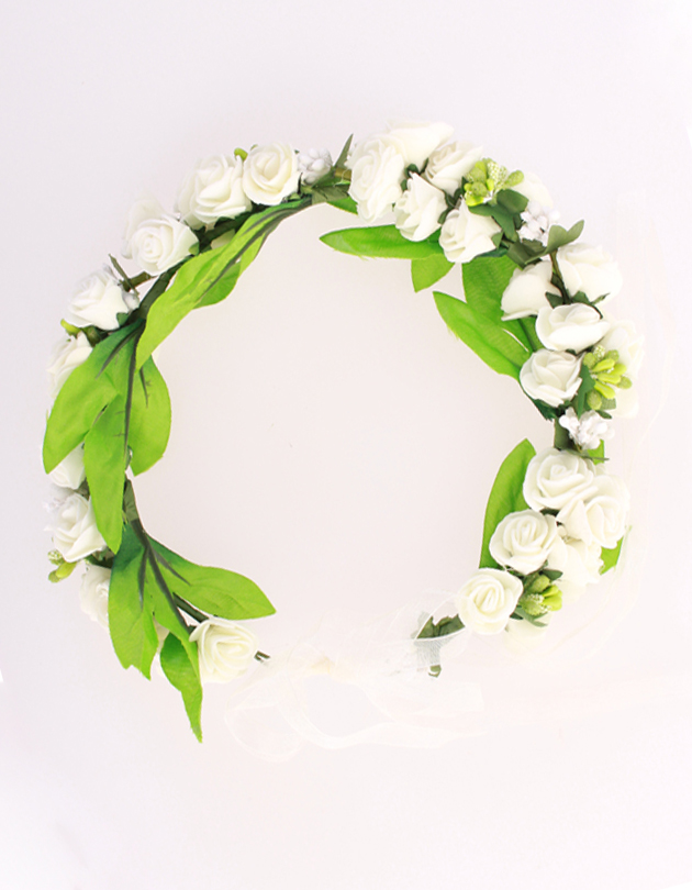 Rochelle Floral Crown in Cream